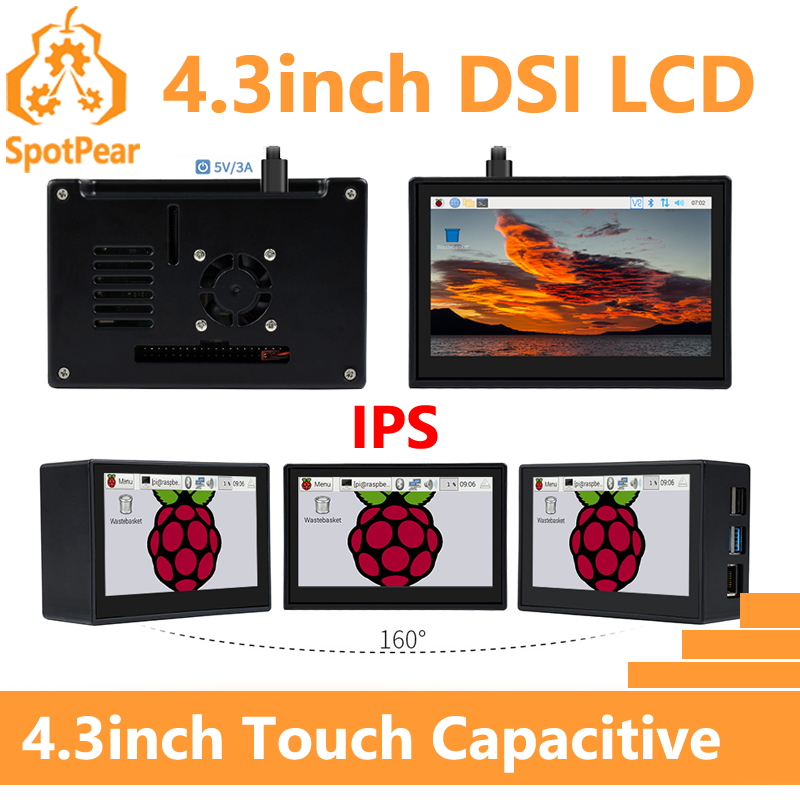 Pi 5 Case - Raspberry Pi 4,3 inch DSI-scherm MIPI