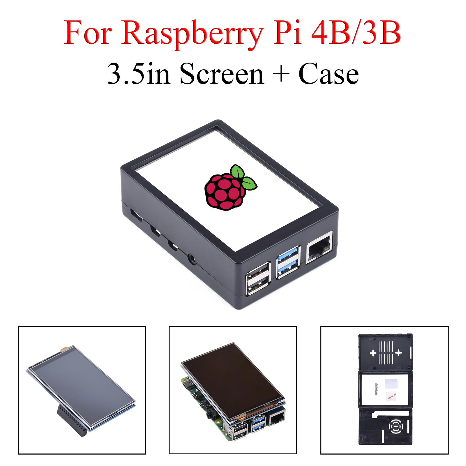 Pi 4 Case - 3,5 inch touchscreen 480*320 display touchscreen