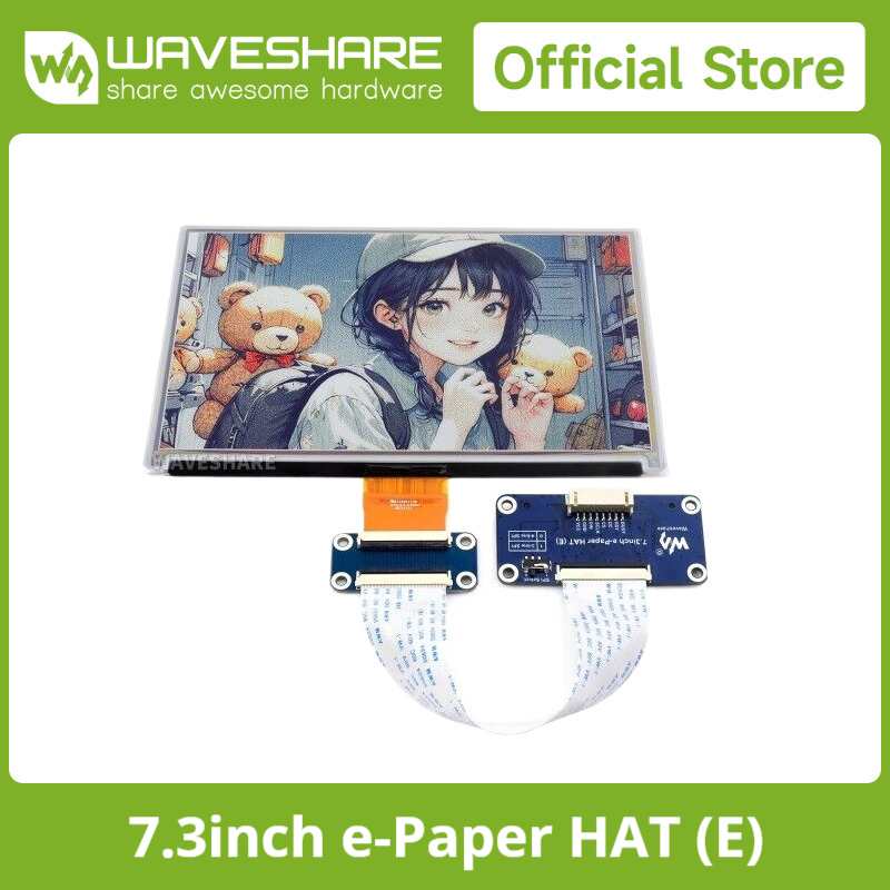 Pi Display - Waveshare 7,3 inch 6-kleuren E-Paper-display, E-Ink-display,