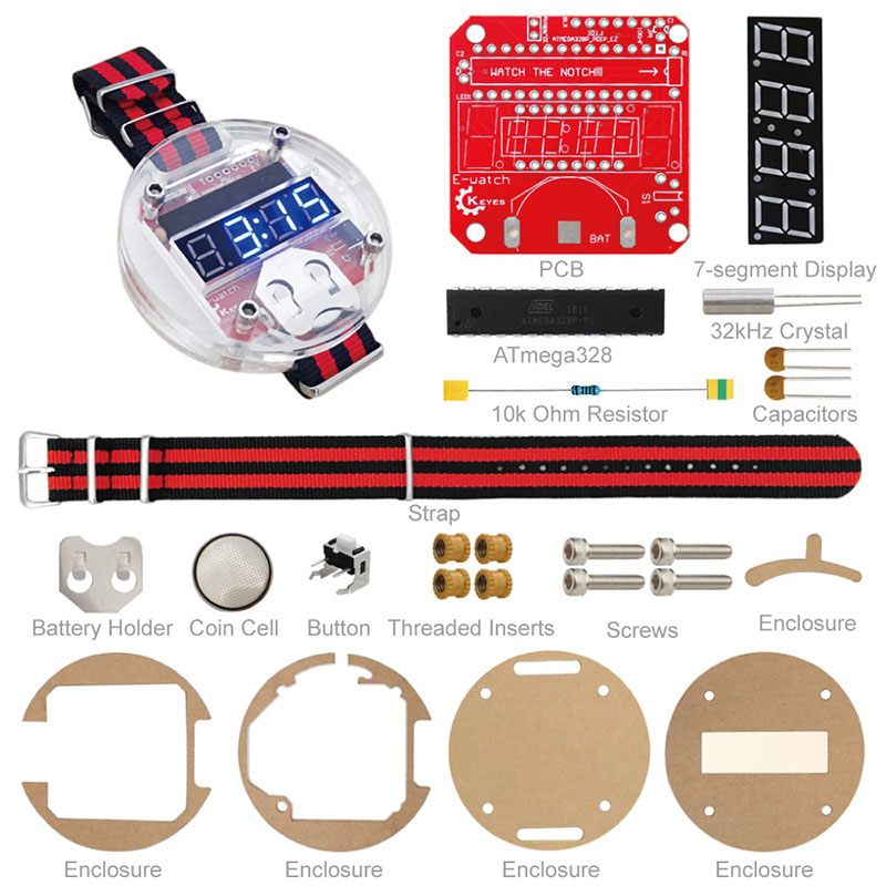 Enkele chip LED-kit Klok DIY B - Arduino Kit recensie en prijs