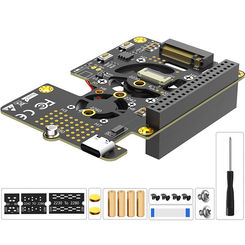 Raspberry Pi 5 PCIe naar M.2 N - Pi 5 Case recensie en prijs